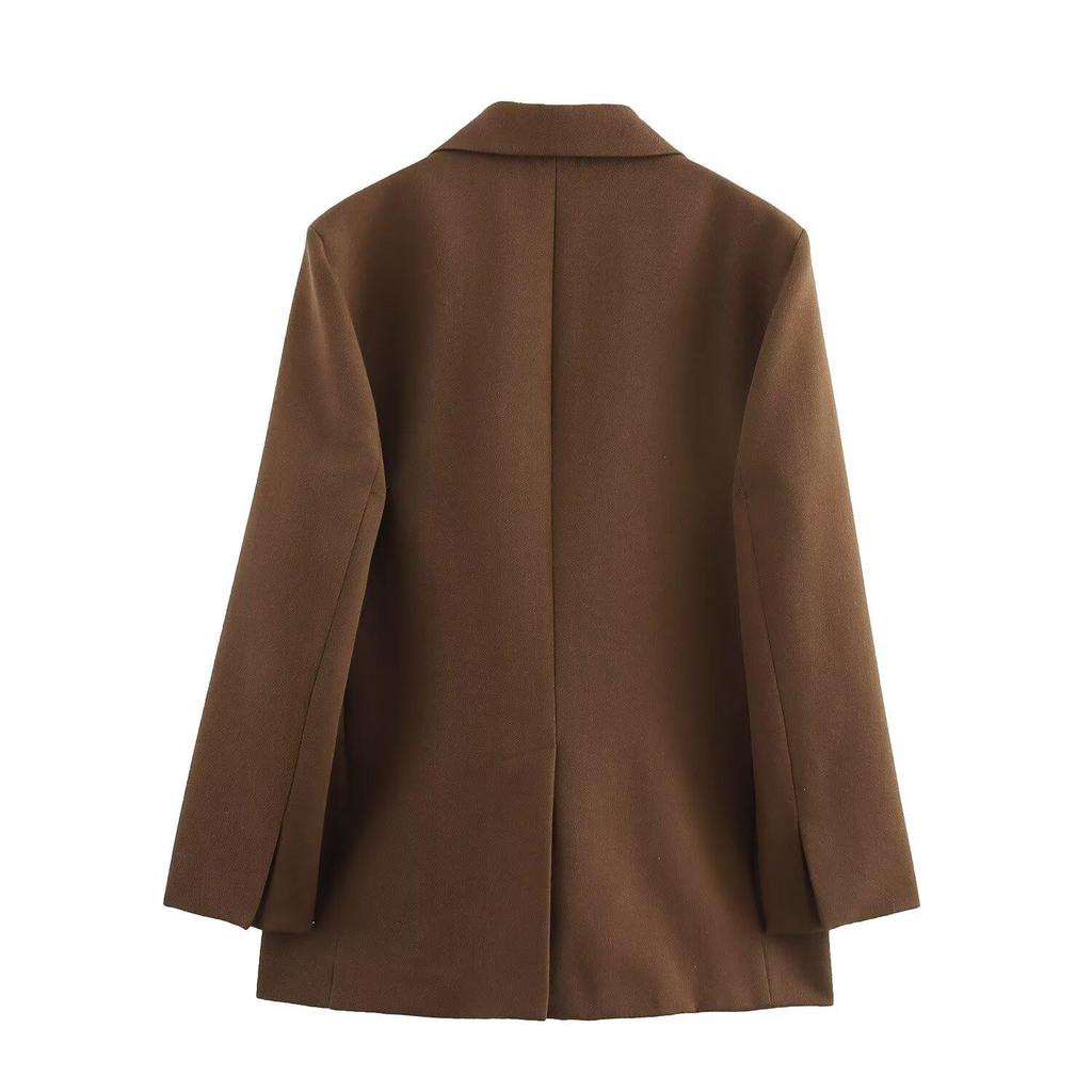 2025 Spring Women's Versatile Loose Solid Color Long-Sleeved Suit Jacket