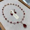 Jewelry Earrings Necklace Set Light Luxury Niche Water Drop Zircon Jewelry Set Banquet Dress Accessories