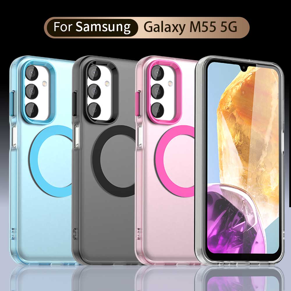 Magsafe Matte Phone Case For Samsung Galaxy M55 C55 F55 5G Protective Case Magnetic Wireless Charging Shockproof Back Cover