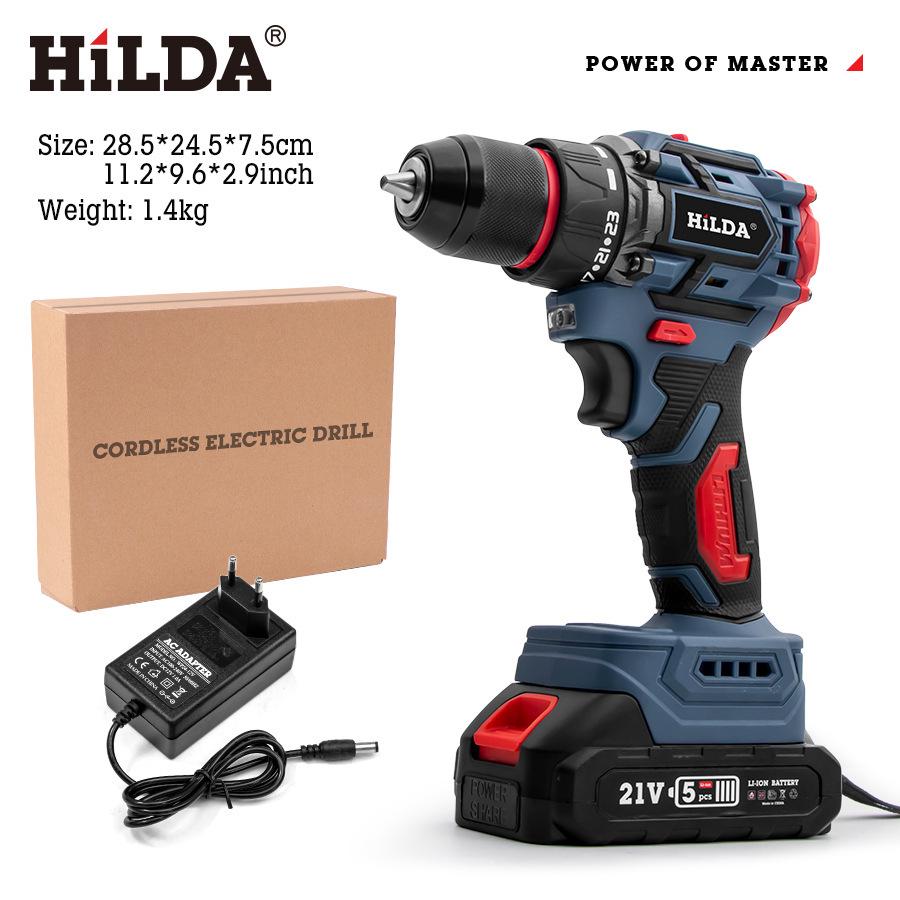 21V Brushless Lithium Rechargeable Hand Drill & High-Power Electric Screwdriver Set