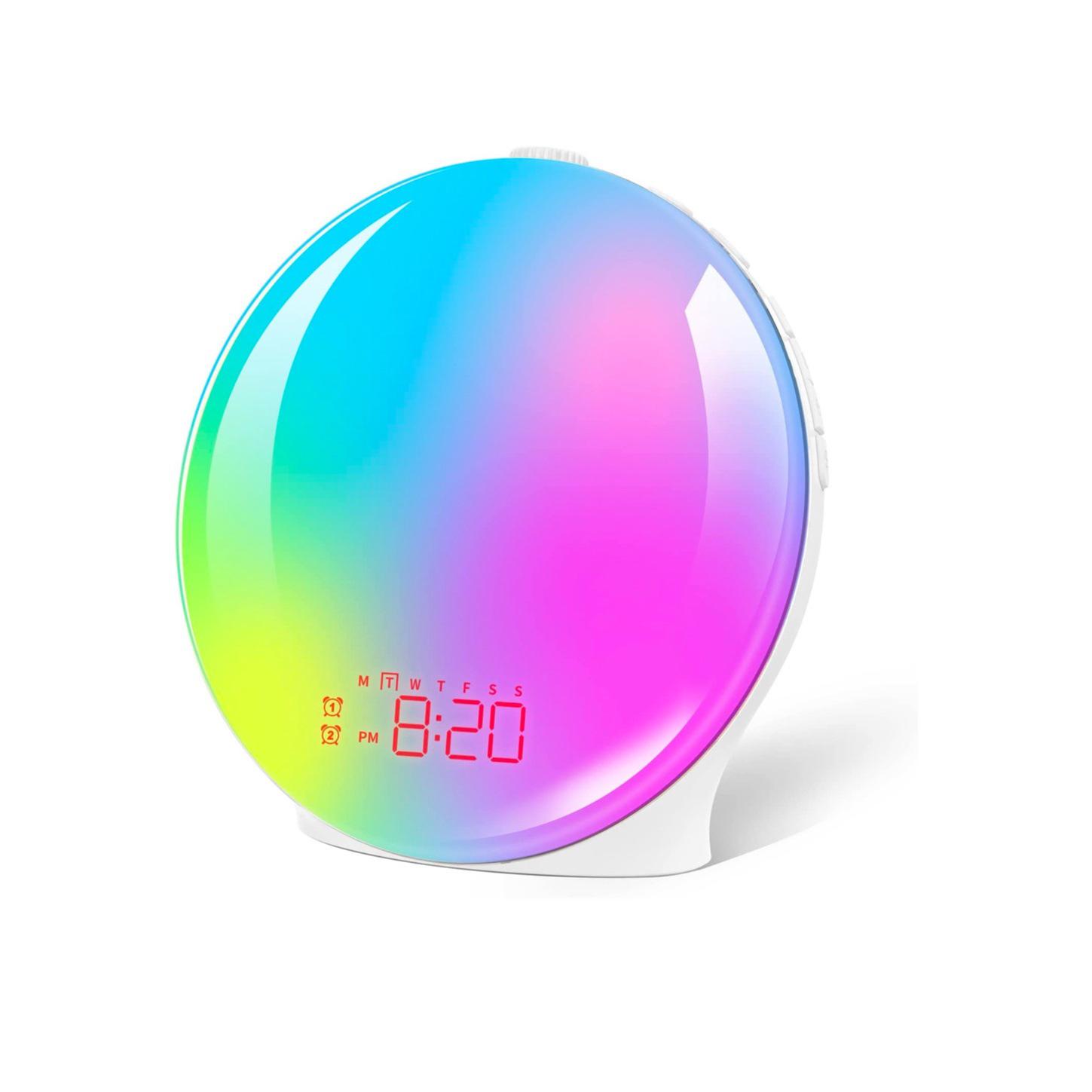 RGB Рассвет Закат Будильник Цветной Свет для Пробуждения