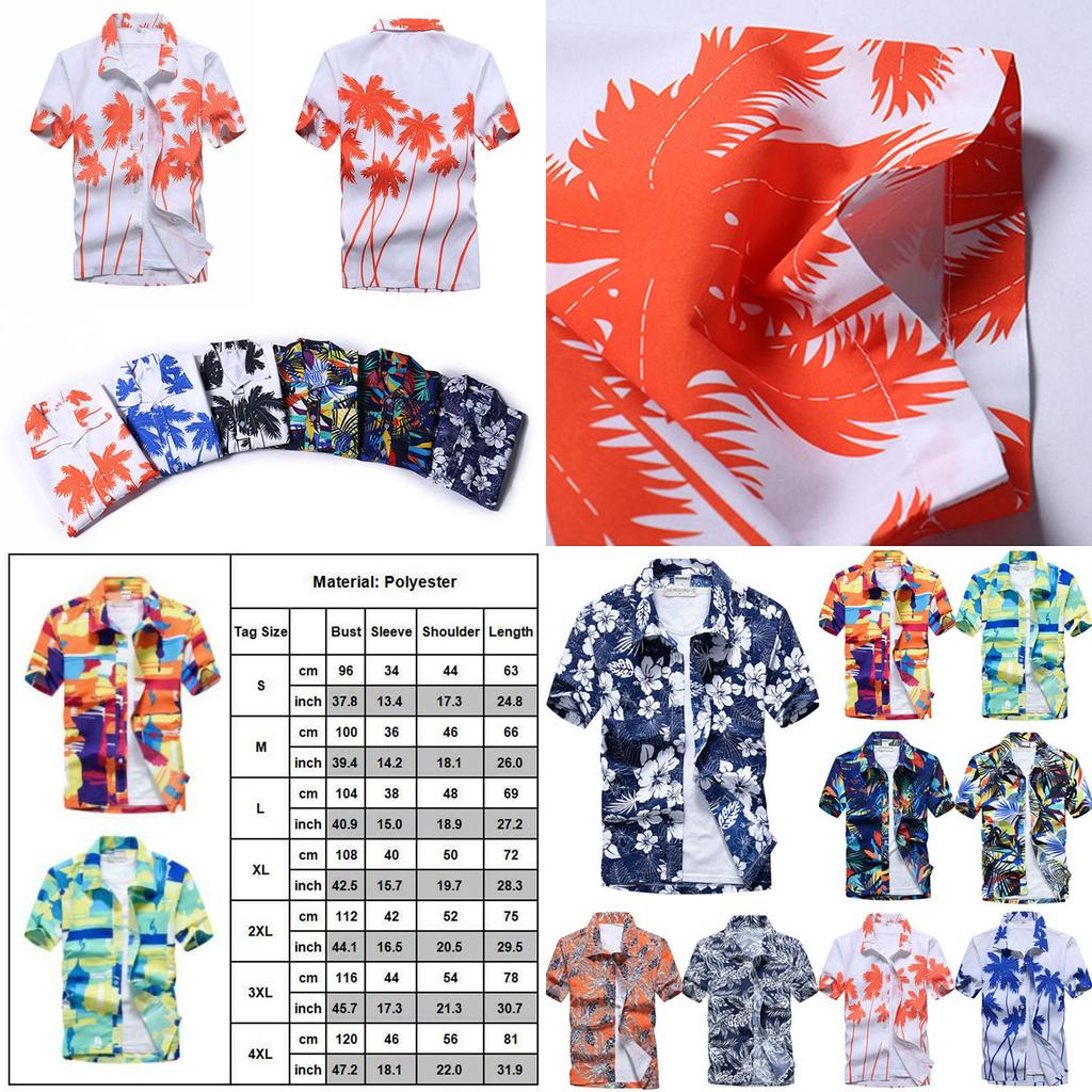 Camicia da Uomo Floreale a Maniche Corte di Qualità Premium con Design Hawaiano Senza Tempo