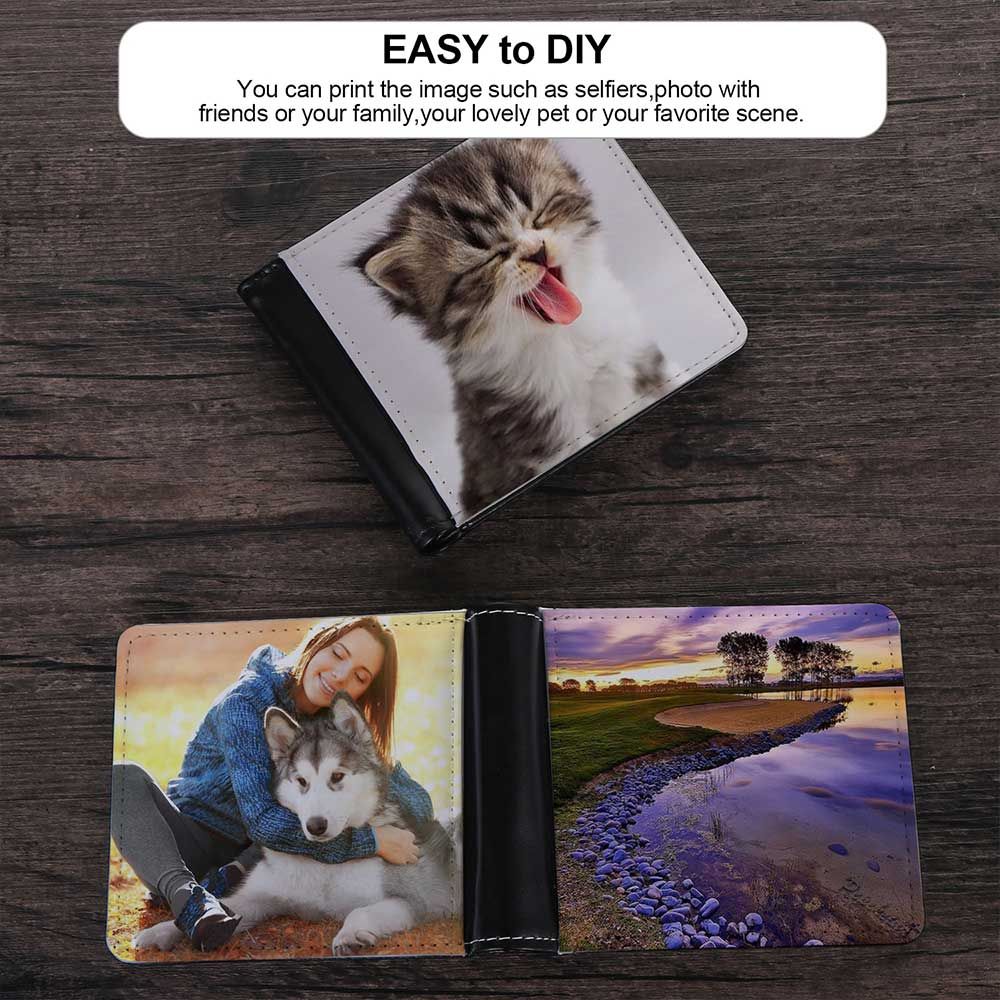 Sublimation Blanks Wallet PU Leather Wallet for Women Men DIY Gift Multi Card Holder Wallet