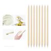 100Pcs Wooden Cuticle Pusher Remover Nail Art Design Orange Wood Sticks Tools