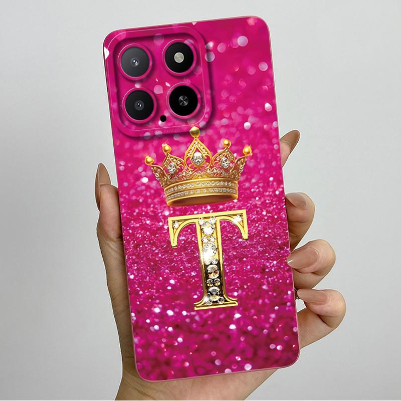 Casing For Honor X5b 2024 Phone Case Crown Letters Silicone Soft Full Protective Back Cover For HonorX5b X 5b+ Plus Coque Fundas