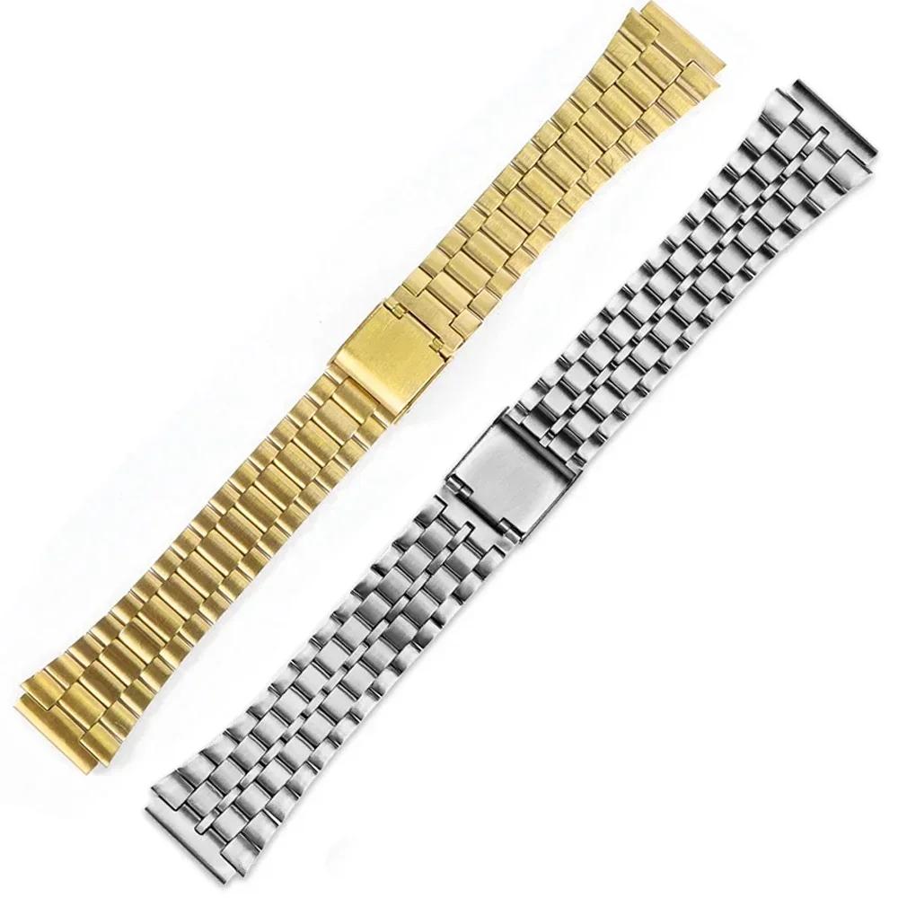 Vintage Metall Uhrenarmband für Casio SGW400 F91W F84 F105/108/A158/168 AE1200/1300 Hohe Qualität 18mm Edelstahl Armband