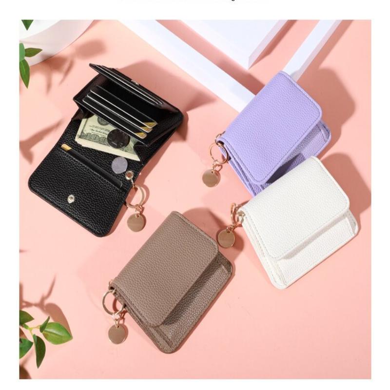 Vintage Solid Color Short Wallet, Credit Card Holder Portable Bifold Coin Purse, Women'S Credit Card Holder