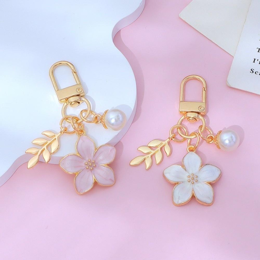 3D Flower Ball Flower Keychain Enamel Flower Key Holder Romantic Key Ring Girls Women