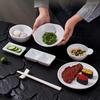 Melamine Porcelain-Style Rice Bowl & Dipping Sauce Dish Set