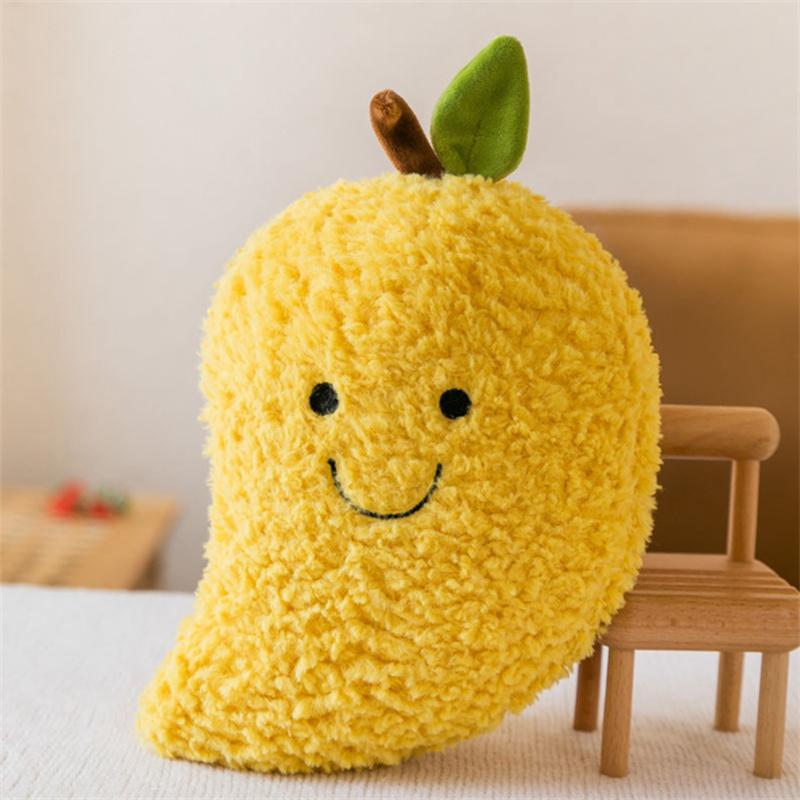 Cartoon Soft Cute Pear Peach Banana Strawberry Plush Toys Cute Food Stuffed Pillow Doll for Girls Kids Birthday Gifts Home Decor