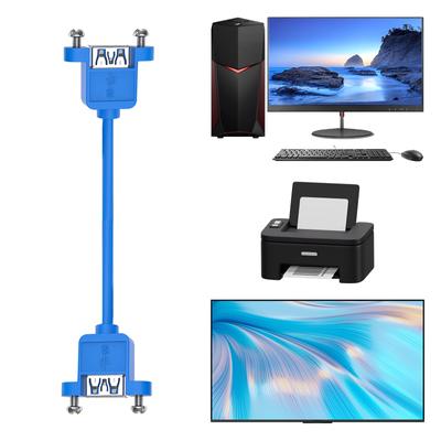 USB 3.0 Female To Female Extension Cable with Screw Panel Mount Ears 28AWG High Speed 5Gbps Data Transfer Cord Wire