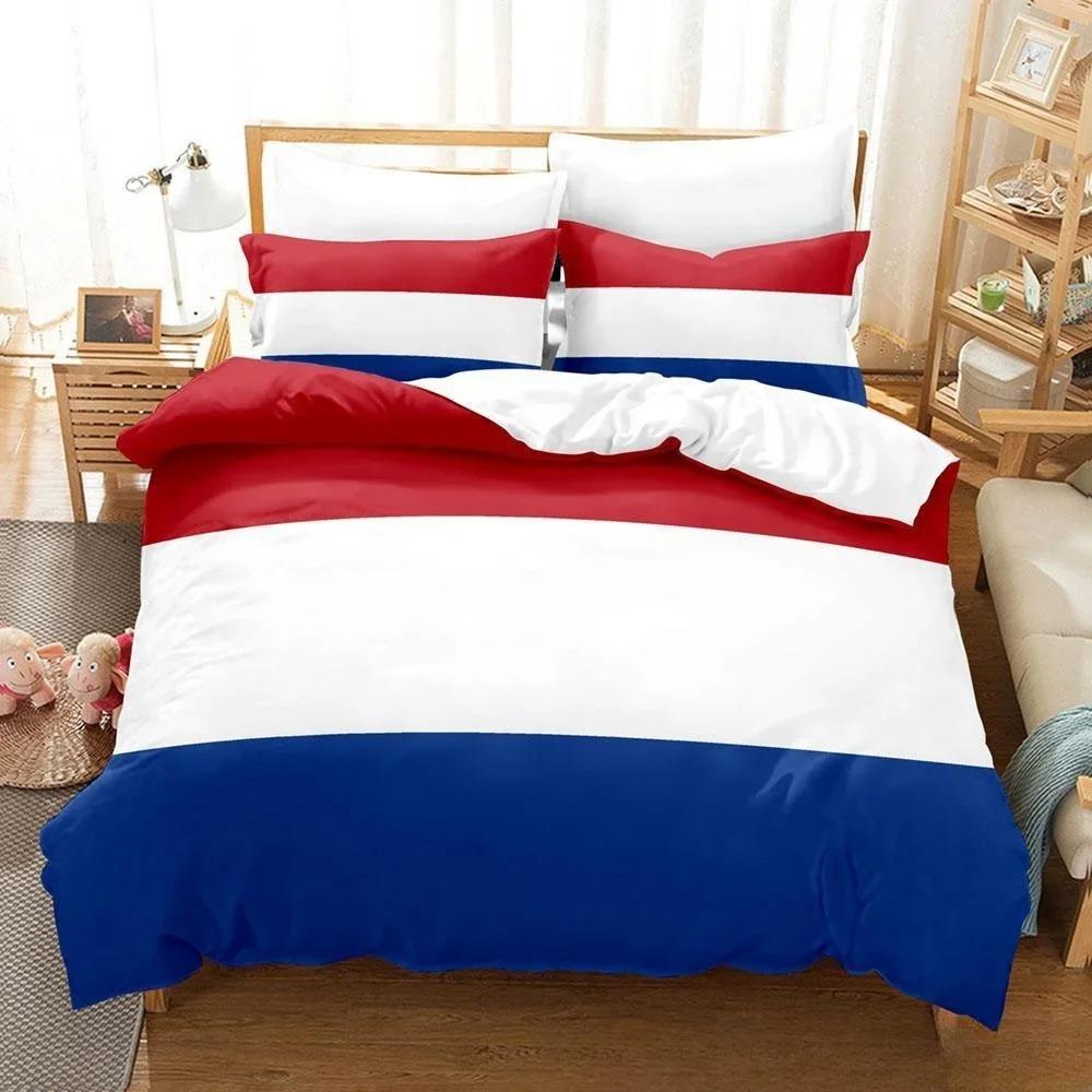 3D Print Bed Sheet Sets Netherlands Flag Bedding Set Single Twin Full Queen King Size Bed Set Adult Kid Bedroom Duvetcover Sets