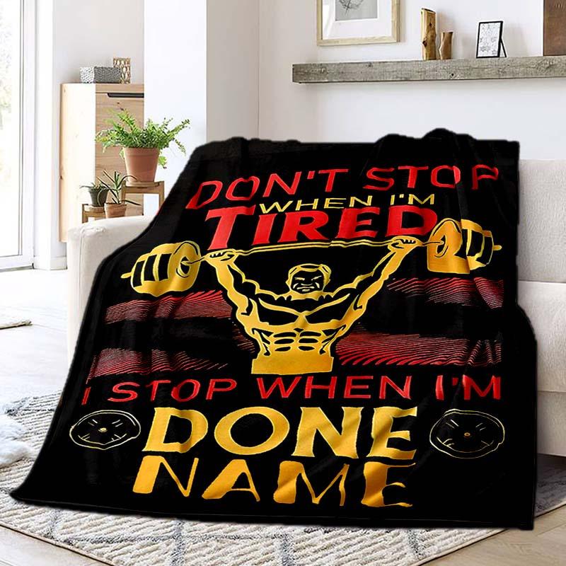 Keep Lifting Weights Customize Your Name Blanket Warm Comfortable Soft Blanket For Chair Office Sofa Bed Sofa Office Camping Suitable For Gifting