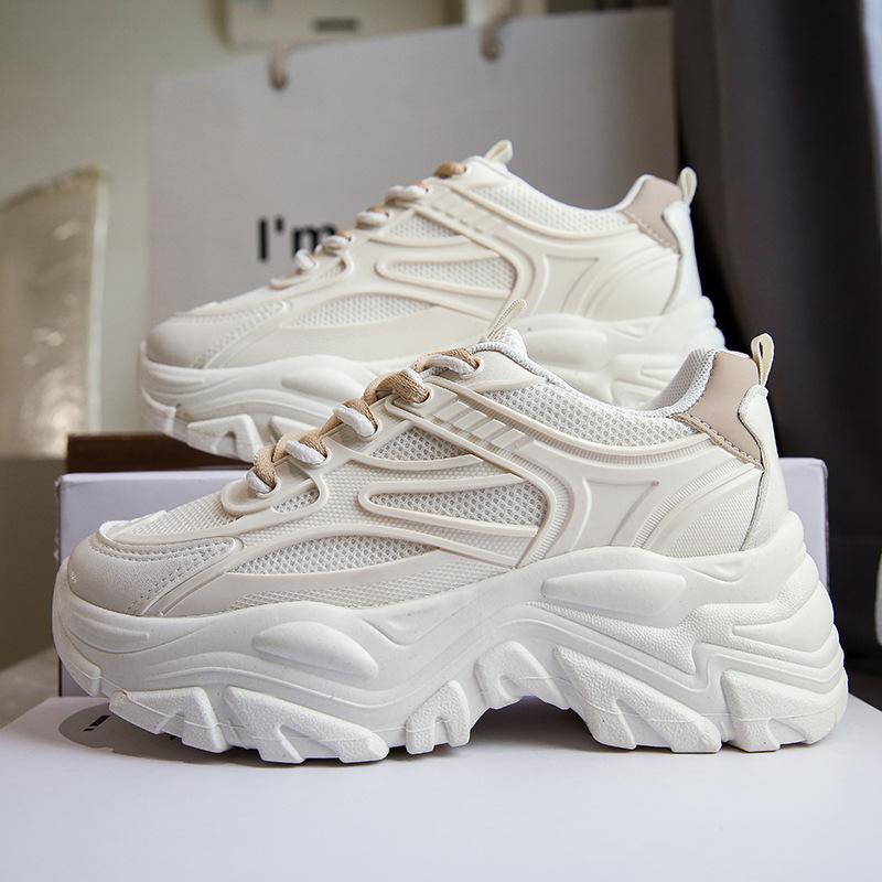 Mesh dad shoes women's new autumn breathable ins tide Korean version versatile sports and leisure thick-soled heightening running shoes