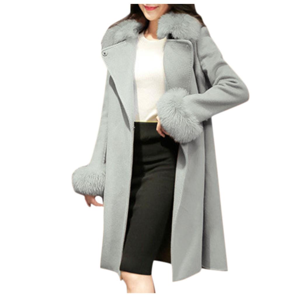 

(SU)Женская зимняя шерстяная куртка с лацканами, пальто, пальто с длинным рукавом, верхняя одежда