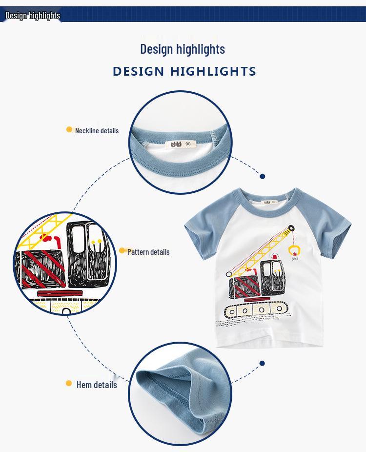 Korean Style Kids' Summer Clothing: New Arrivals, Boys' Short Sleeve T-Shirts, Baby Base Layer.