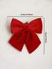 3Pcs Red Velvet Christmas Bow Ornaments Festive Hanging Decor for Xmas Tree, Classic Xmas Home Decoration Accessories Party Gift