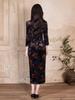2025 New Velvet Retro Cheongsam: Long-Sleeved, Young Style, Improved Chinese Design