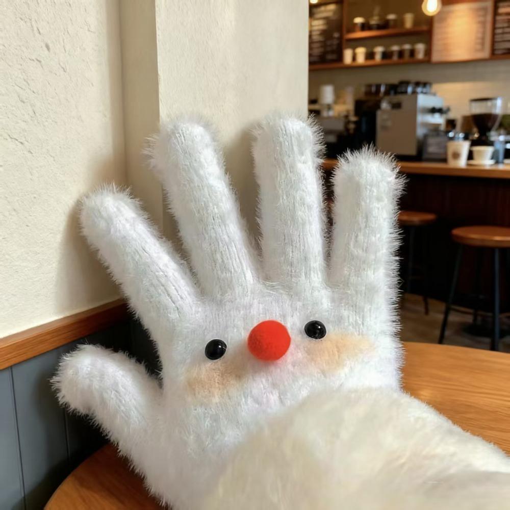 Cute Coral Velvet Gloves Cycling Winter Star Gloves Warmer Warm Gloves Women