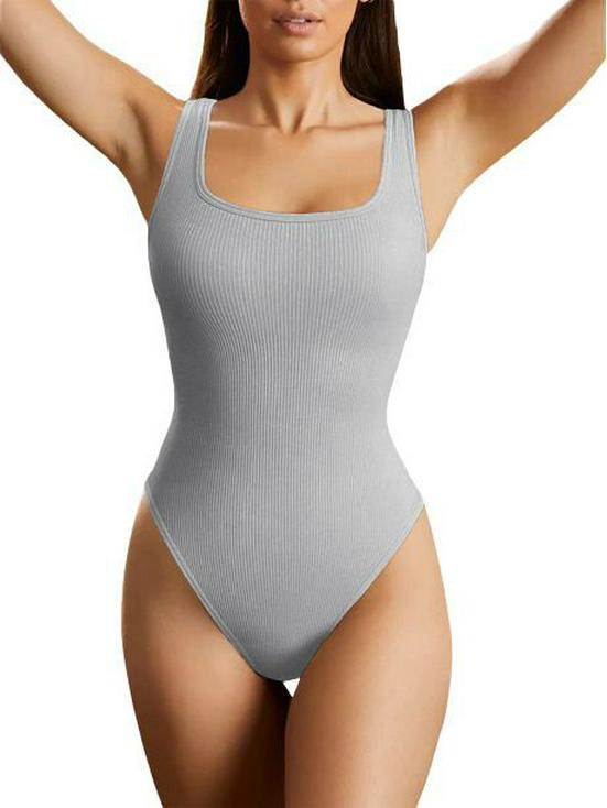 Women's Solid Color U-Neck Sleeveless Tank Top Bodysuit