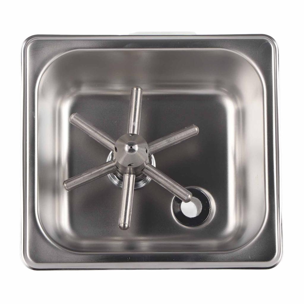 Płuczka do szkła w zlewie kuchennym, myjka do szklanych kubków ze stali nierdzewnej do hotelowego baru, kawiarni