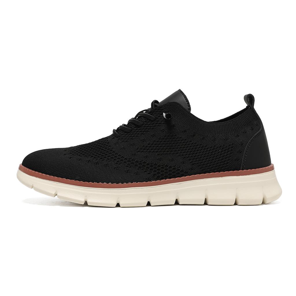 2025 British style men's shoes summer breathable sports shoes fly-woven mesh shoes men's large size 48 size running trendy shoes