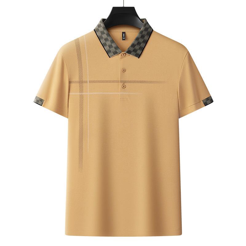 

Dmao Short-sleeved POLO shirt, men s pure cotton breathable T-shirt, business casual lapel top XXXXL
