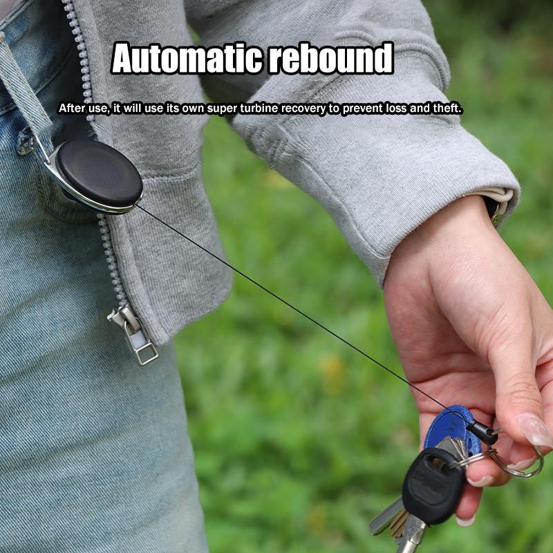 Retractable Keychain Badge Scroll Id Badge Holder Card Holder Backpack Lanyard Hiking Buckle Key Ring Retractable Tool