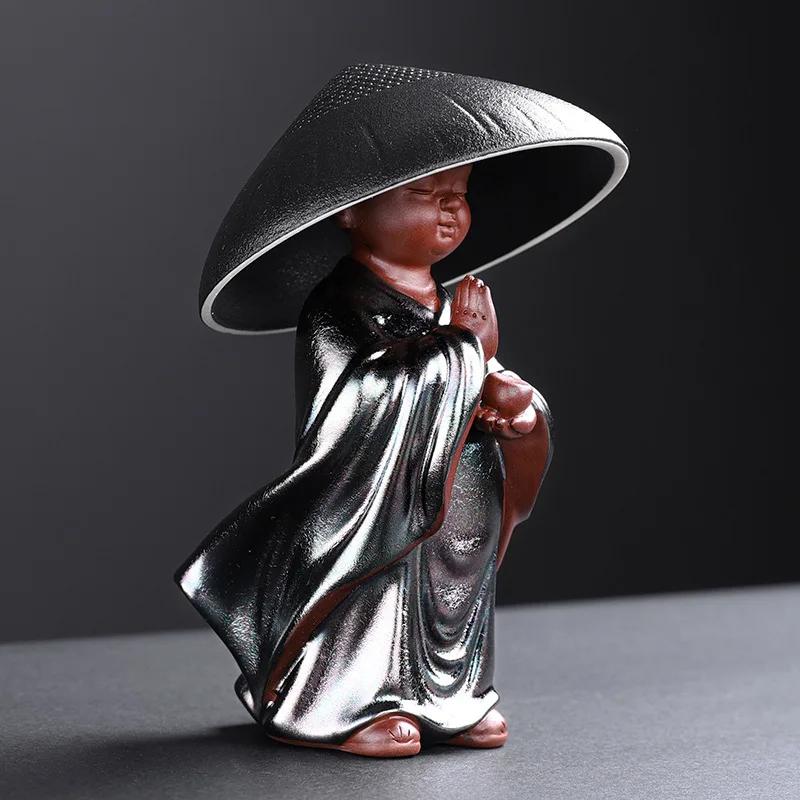 Ceramic Creative Little Monk Tea Strainer Tea Leaking Tea Strainer Household Kung Fu Set Accessories Ceremony Decoration