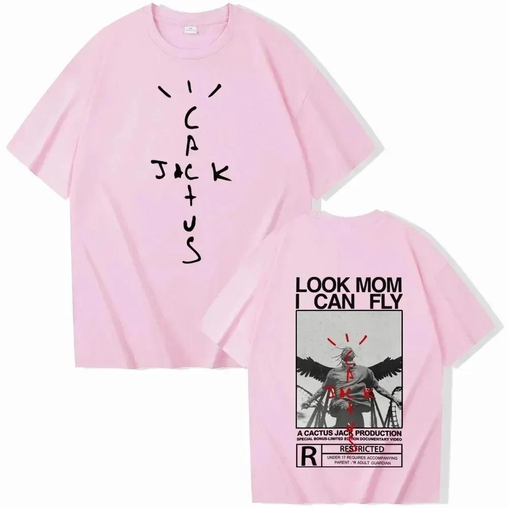 

2026 Unisex Travis Look Mom I Can Fly T-Shirt Scott Men s Women T-Shirt Harajuku Crewneck Cotton Top Short Sleeve T-Shirt Y2K XXXL синій