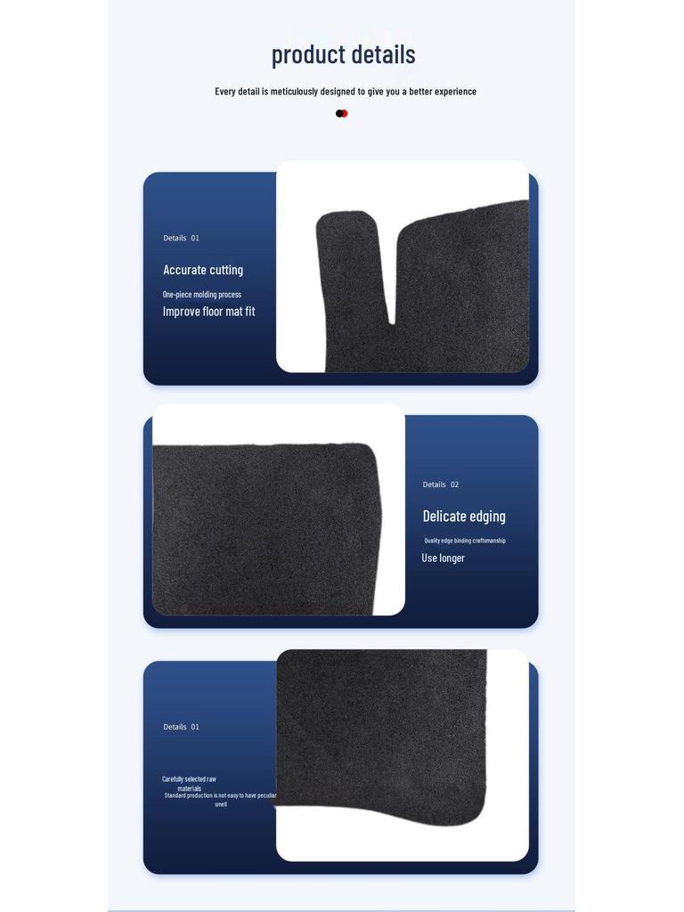 Durable, Wear-Resistant Black Nylon Car Floor Mats for Hongqi HS7 PHEV 2024-2025