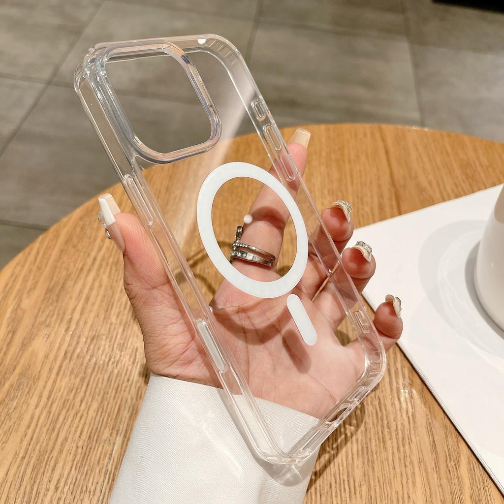 High Transparency Phone Case for IPhone16 Camera AI Button Transparent Magnetic Protective Case Xr for IPhone 15 ProMax