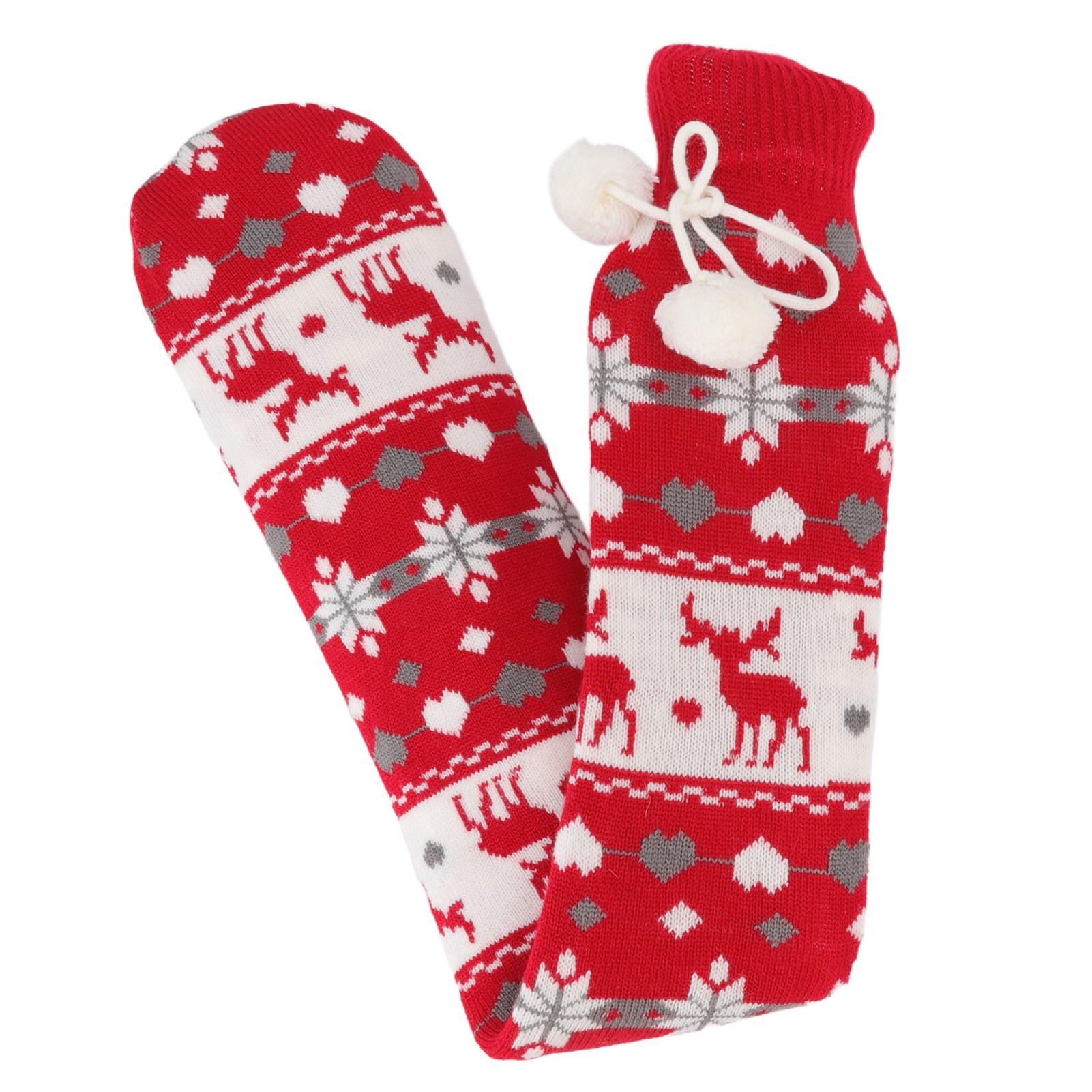 Hot Water Bag 72cm 2000ML Fast Heat Transfer Water Injection Hot Water Bottle For Waist Red Deer