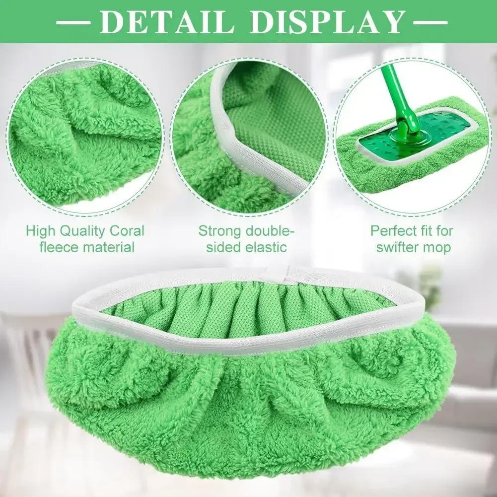 2/4/6 Pcs Reusable Microfiber Mop Pads for Swiffer Washable Replacement Rags and Towels for Household Mopping Accessories