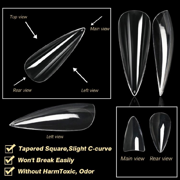 Versatile Clear Gel Nail Tips Transparent Nail Extensions Great for Daily Wear