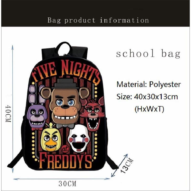 Vibrant Five Nights At Freddy's Backpack With Anime Pattern For Kids And Students