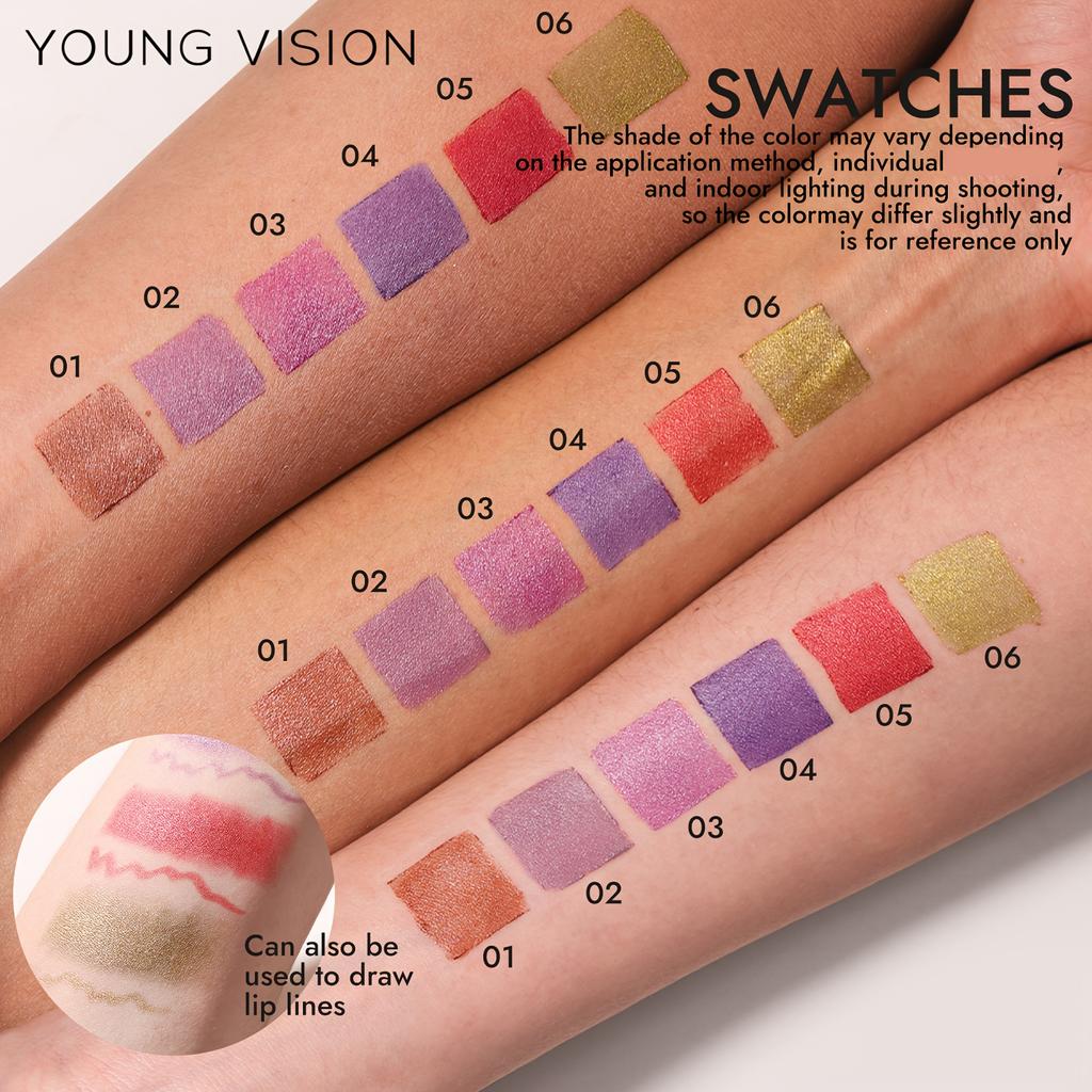 Glitter Lipstick Long-Lasting Shimmering Finish for Bold and Glossy Lips Easy Contour Multi-Use for Lips, Lip Liner, Eyeshadow, and Eyeliner