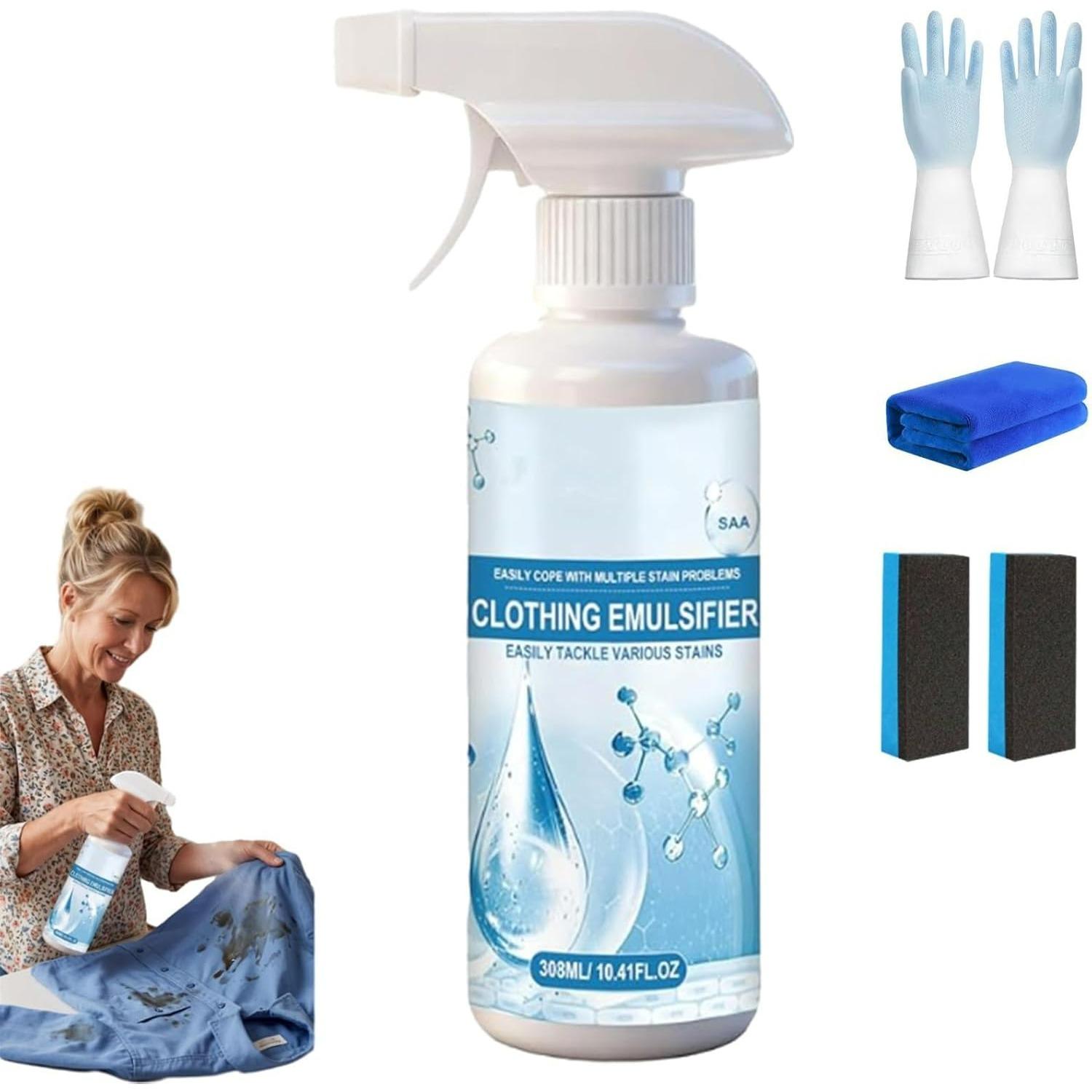 

Clothing Emulsifier Stain Remover, for Clothes, Shoes, And Upholstery, Gentle Pre-Wash Spot Cleaner for Home, Travel, And Everyday Fabric Care Q1