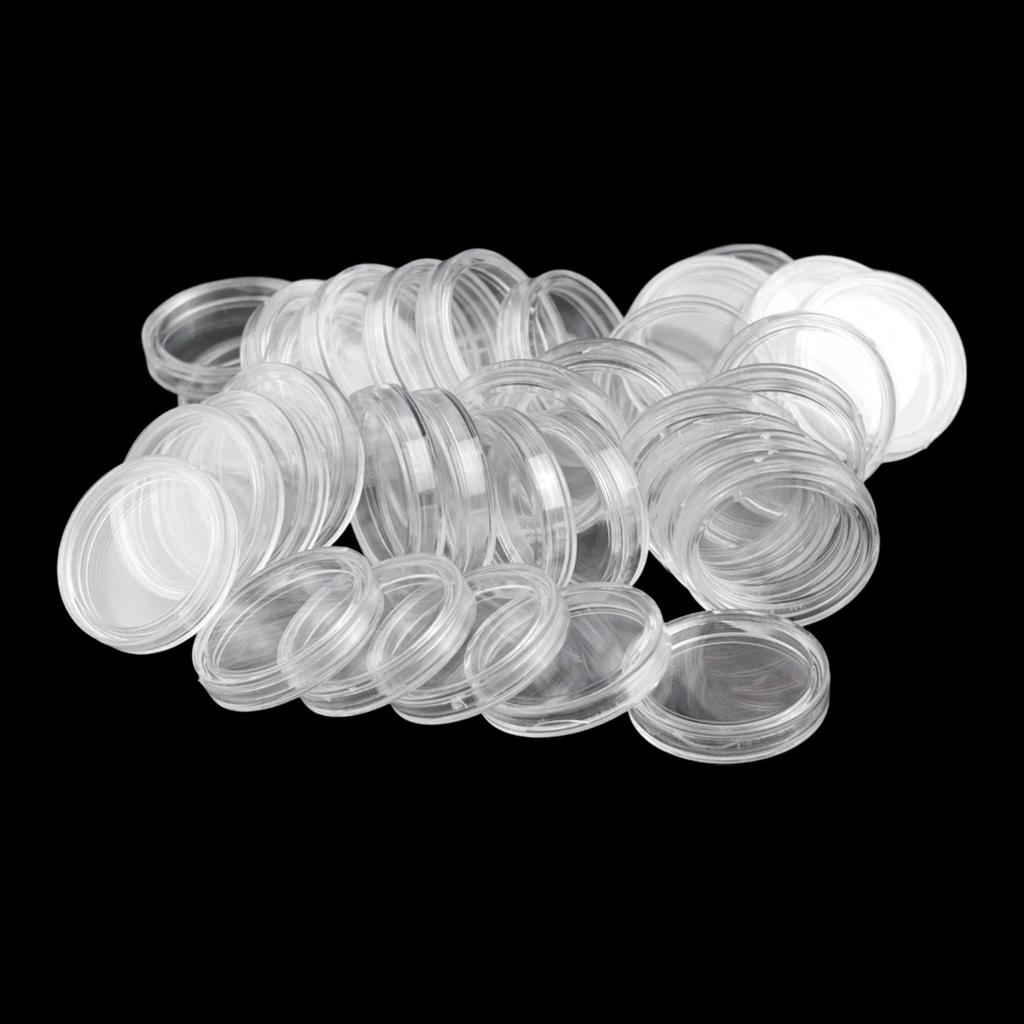 Coin Capsule Protection Supplies Containers Plastic Holders Clear Round