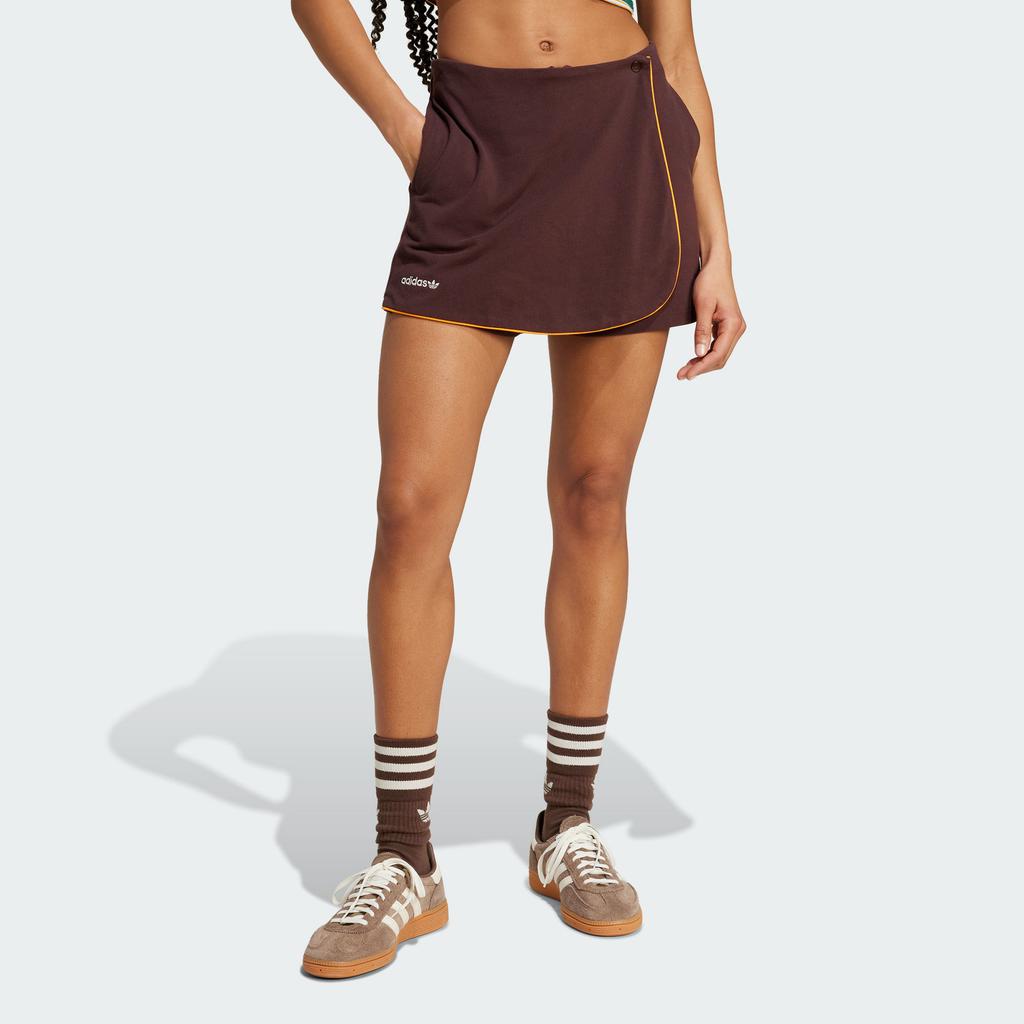 Adidas Originals 80s Skort Slim Fit Stretch Casual Shorts Women Bottoms Dark-Grey-Brown JC6170