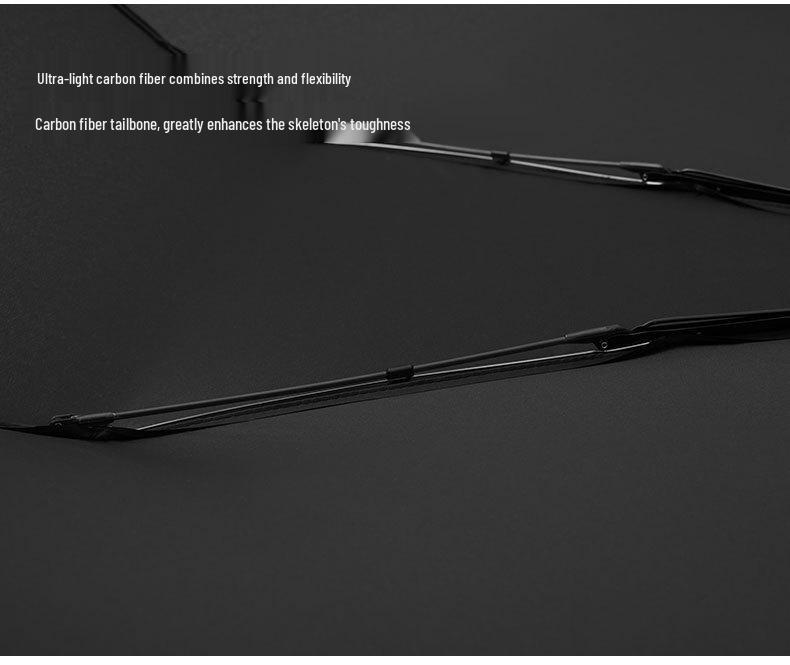 Ultra-Light Carbon Fiber Windproof Folding Umbrella, Extra Large, 8 Ribs, Black, for Men and Women