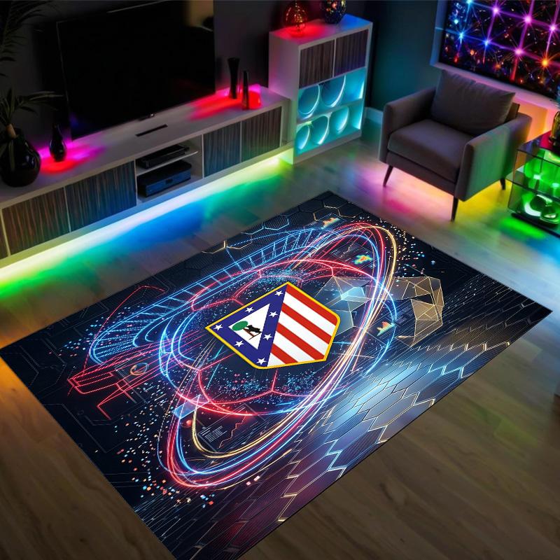 Design Atletico Madryt Kryształowy Aksamitny Dywan Przytulny Nie?Antypoślizgowy Dywan Wzorzysty Do Sypialni Salonu Przedpokoju