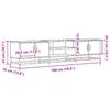 TV Stand in Grey Sonoma 180 x 35 x 41 cm Particleboard