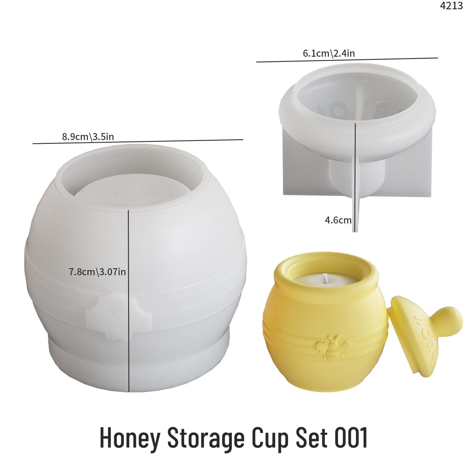 Poppy DIY Bee Jar Silicone Mold: Crystal Resin, Incense, Candle Cup, Plaster Ornament Storage Box.