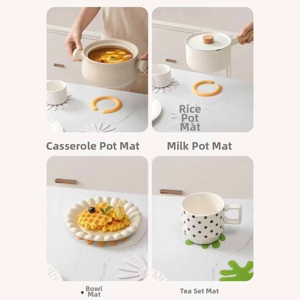 Creative Dishes Heat Insulation Pad Anti Scald Daisies Coaster Hot Dishes Trivets  Teapot Hot Pots
