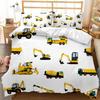 Boys Cartoon Car Bedding Set Full Construction Vehicles Comforter Cover Kids Cartoon Machinery Truck Soft Polyester Duvet Cover