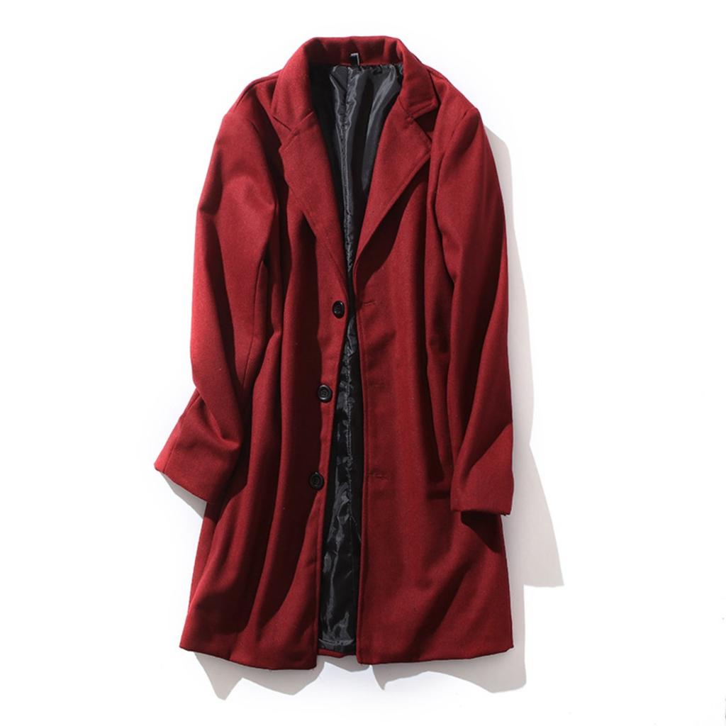 New Men's Solid Color Lapel Single-breasted Trench Coat, Casual European American Style Youth Windbreaker Outerwear, Multiple Colors In Stock
