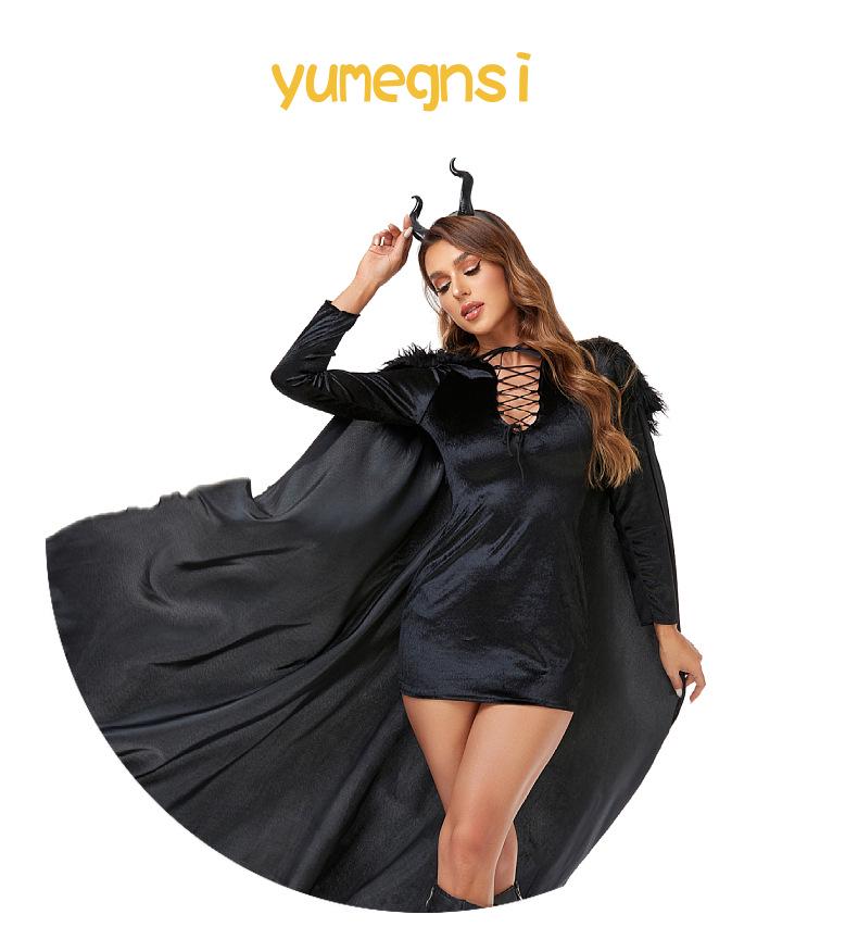 Maleficent Witch Halloween Cosplay Costume for Role-Playing and Performances