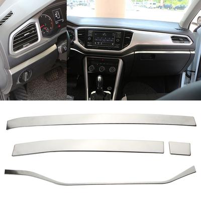 For Volkswagen VW T-ROC Troc 2018 2019 2020 2026 2026 LHD Accessories Center Console Decoration Strip Sticker Interior Trim