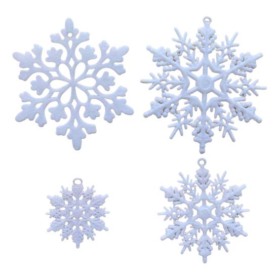 36 Pcs Christmas Snowflake Ornaments Glittered Snowflake Hanging Decoration for Christmas Indoor Winter Wonderland Decor